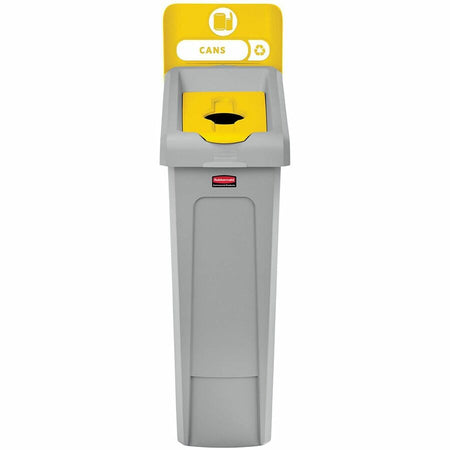 Rubbermaid Commercial Slim Jim Recycling Station 1-Stream Bottles/Cans, 23 Gal - Front