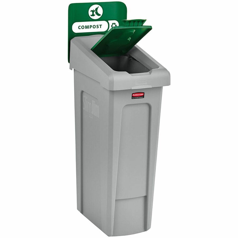 Rubbermaid Commercial Slim Jim Recycling Station 1-Stream Compost, 23 Gal - Right