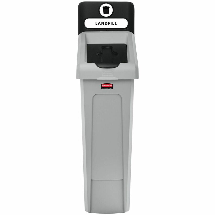 Rubbermaid Commercial Slim Jim Recycling Station 1-Stream Landfill, 23 Gal - Front