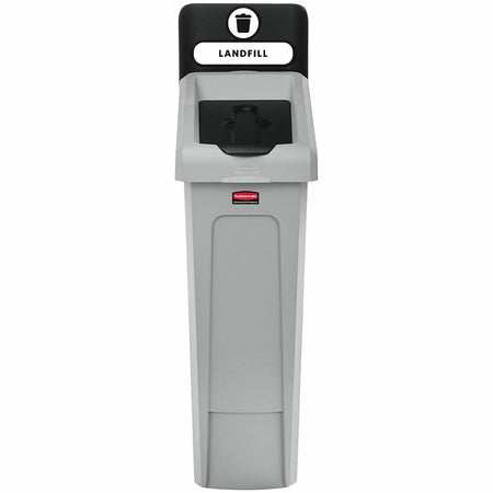Rubbermaid Commercial Slim Jim Recycling Station 1-Stream Landfill, 23 Gal - Front