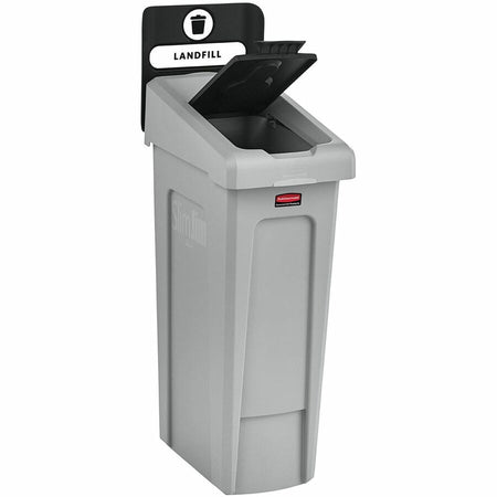 Rubbermaid Commercial Slim Jim Recycling Station 1-Stream Landfill, 23 Gal - Right