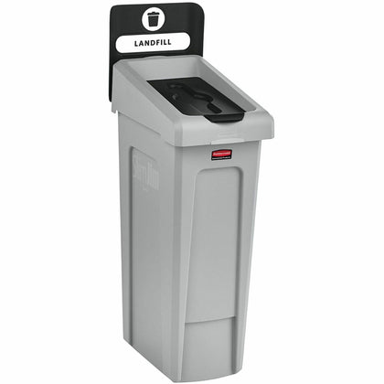 Rubbermaid Commercial Slim Jim Recycling Station - 23 Gal Landfill Bin - Bins