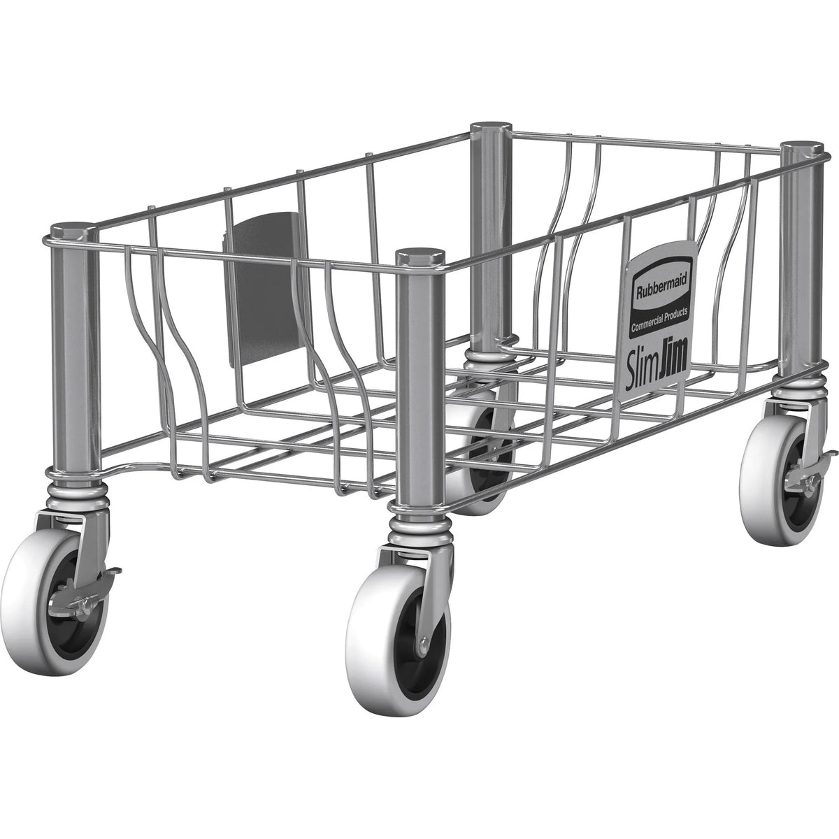 Rubbermaid Commercial 1968468 Slim Jim Stainless Steel Single Dolly for Containers 100 lb Capacity 1 Each Satin