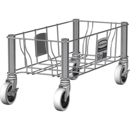 Rubbermaid Commercial 1968468 Slim Jim Stainless Steel Single Dolly for Containers 100 lb Capacity 1 Each Satin