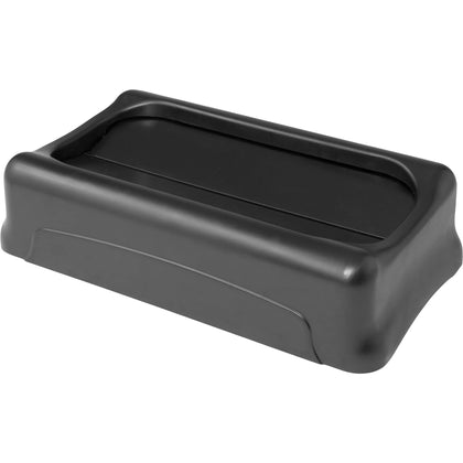 Rubbermaid Commercial Slim Jim Swing Lid Container - Black (4/Carton) - Waste Containers & Lids
