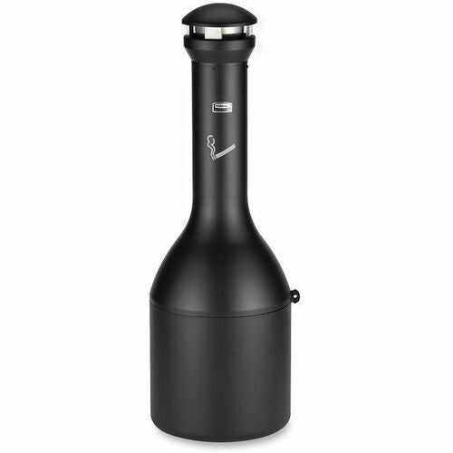 Rubbermaid Commercial Smoking Receptacle - 4.10 gal - Metal - Black - Receptacles