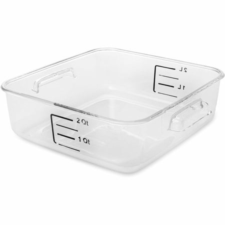 Rubbermaid Commercial Space Saving Square Container - Dishwasher Safe - Clear Red Blue - Polycarbonate Body - 12