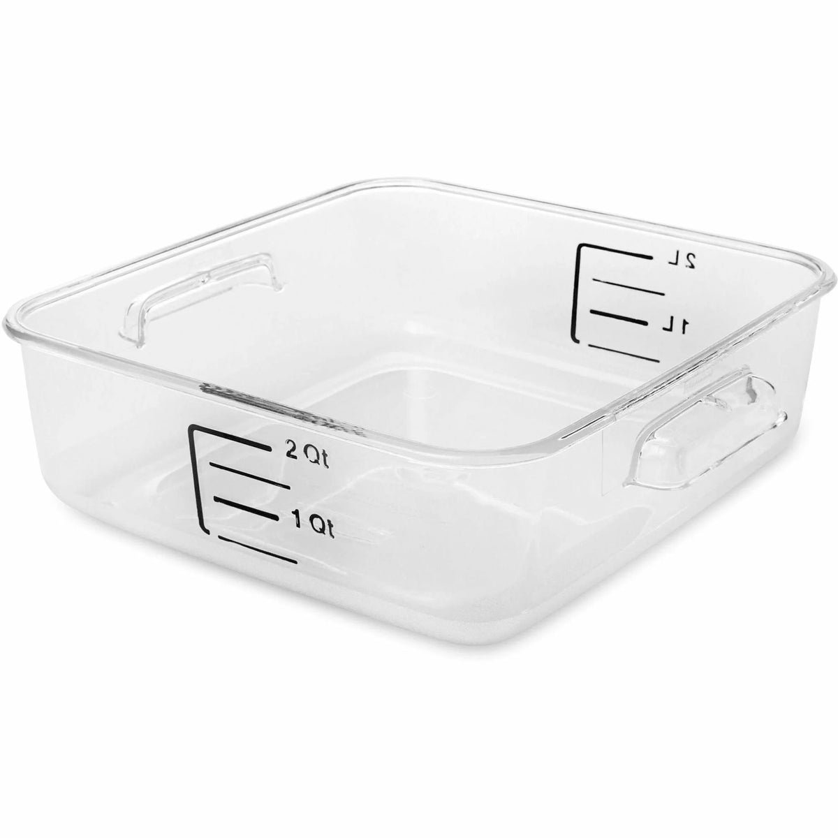 Rubbermaid Commercial Space Saving Square Container - Dishwasher Safe - Clear Red Blue - Polycarbonate Body - 12