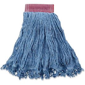 Rubbermaid Commercial Super Stitch 24 oz Blend Wet Mop Heads - Antimicrobial - Cotton Synthetic Yarn - Blue - 6