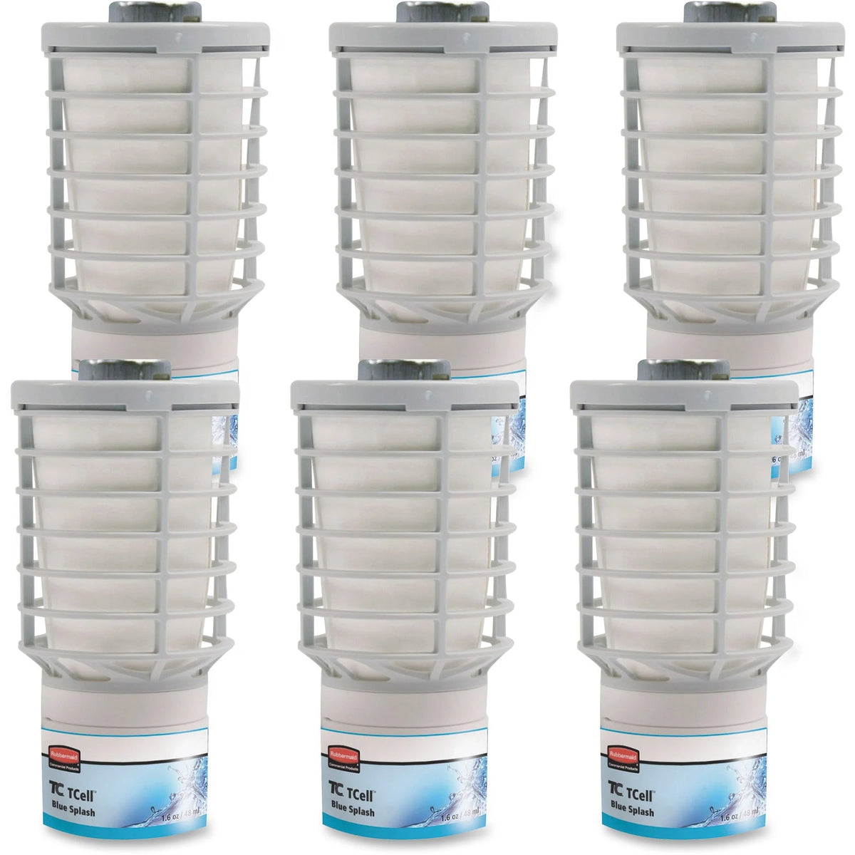 Rubbermaid Commercial TCell Odor Control Dispenser Refills - 6000 ft² - 1.6 fl oz (0.1 quart) - Blue Splash - 90 Day