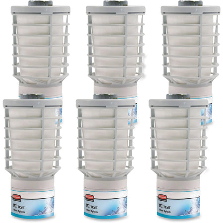 Rubbermaid Commercial TCell Odor Control Dispenser Refills - 6000 ft² - 1.6 fl oz (0.1 quart) - Blue Splash - 90 Day