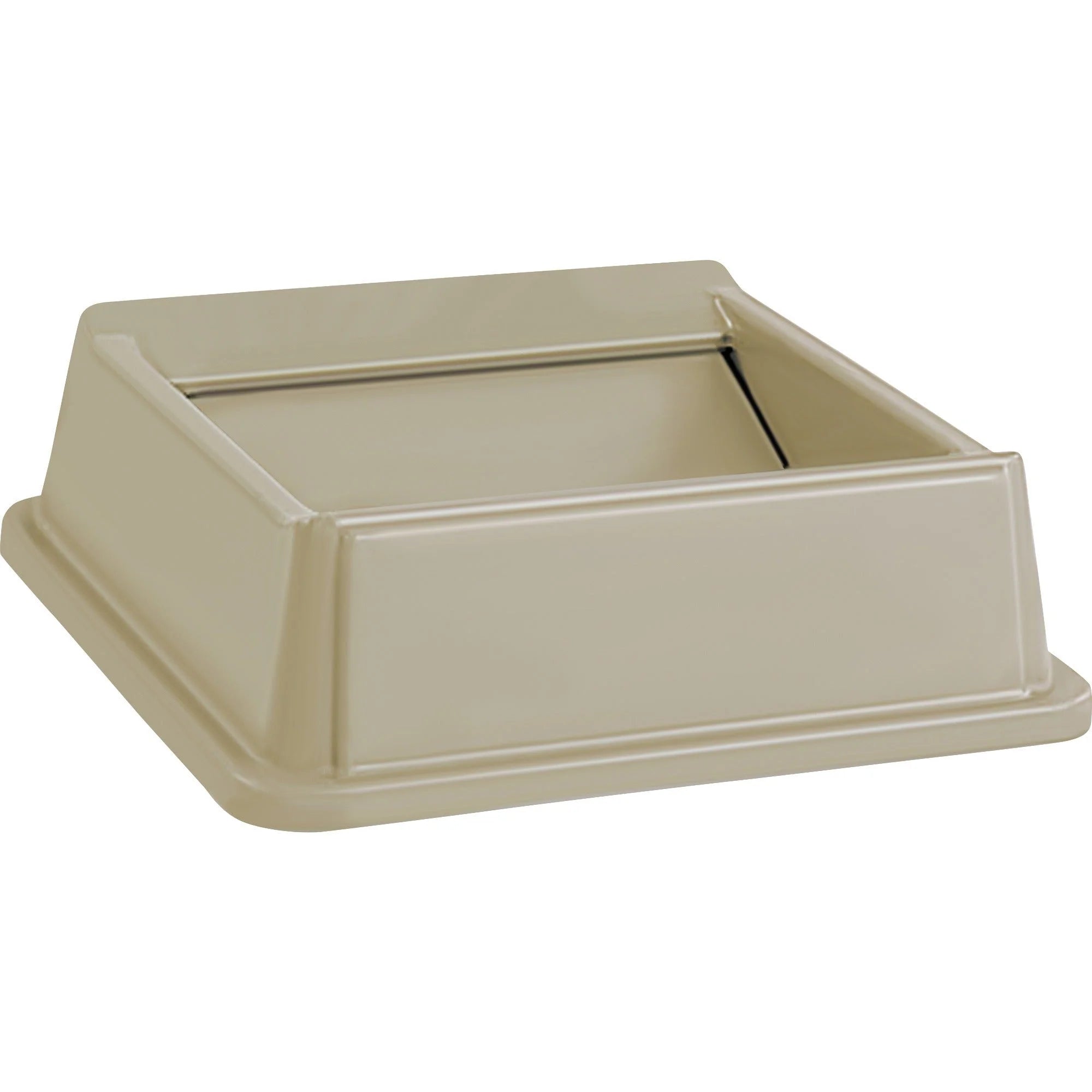 Rubbermaid Commercial Untouchable Swing Top - Beige - 4/Carton - Waste Containers & Lids