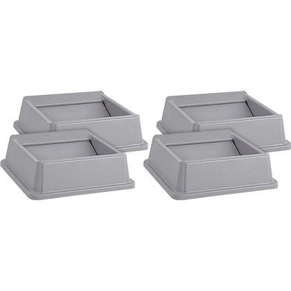 Rubbermaid Commercial Untouchable Swing Top - Gray - 4/Carton - Waste Containers & Lids