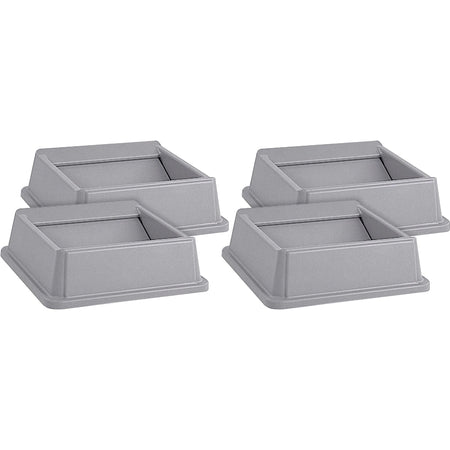 Rubbermaid Commercial Untouchable Swing Top - Gray - 4/Carton - Waste Containers & Lids