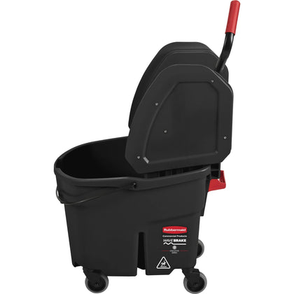 Rubbermaid Commercial WaveBrake Down Press Mop Bucket - Durable Splash-Resistant Design - Buckets & Wringers