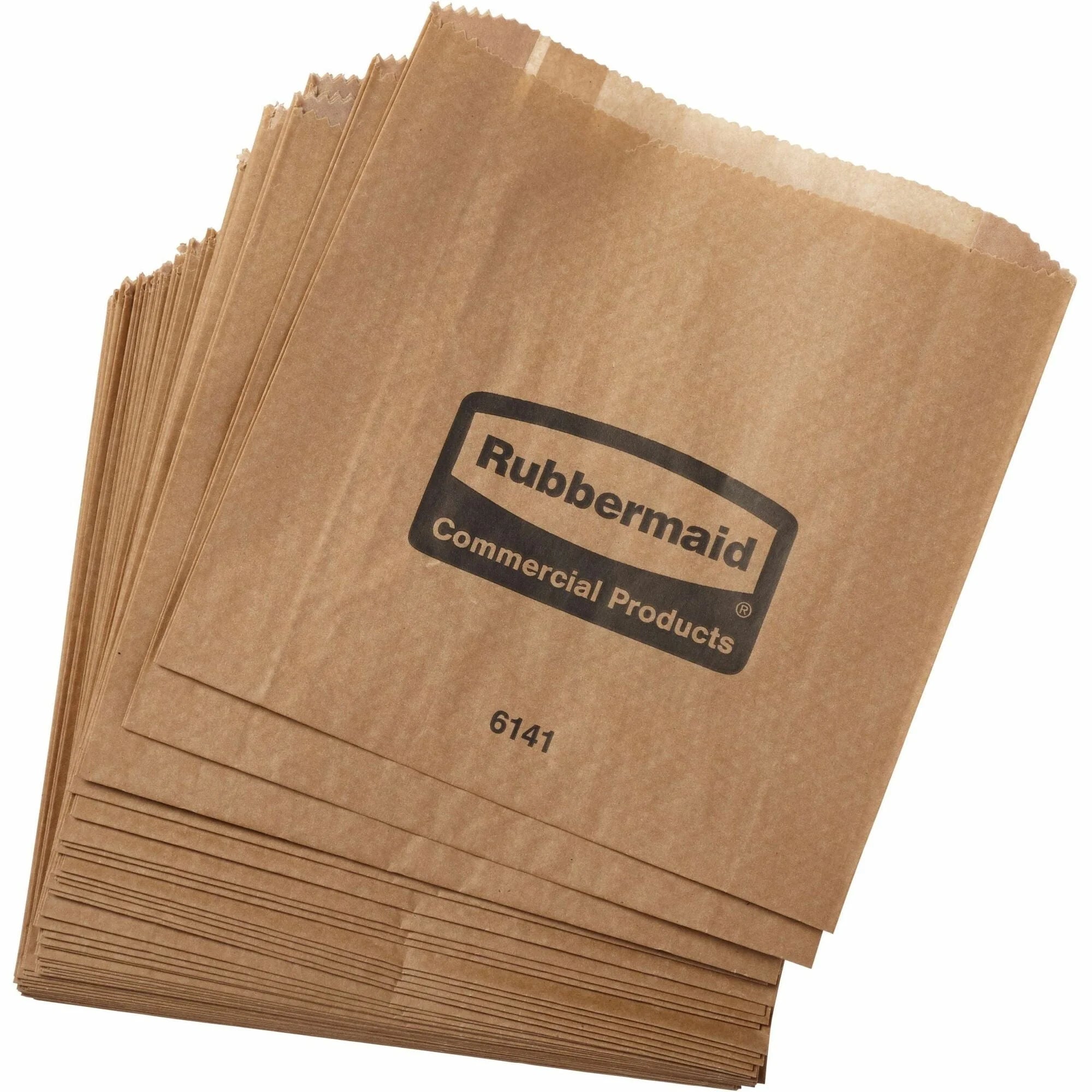 Rubbermaid Commercial Waxed Receptacle Bags - Kraft Paper - 250/Carton - Disposable Liners