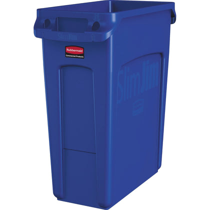 Rubbermaid Slim Jim 16 gal Vented Container: Durable Sturdy & Lightweight - Waste Containers Lids
