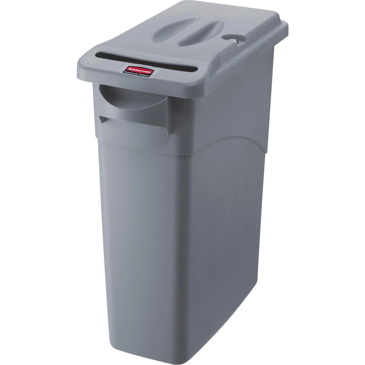 Rubbermaid Slim Jim Confidential Document Containers - 16 gal - Gray - 4/Carton - Waste & Lids