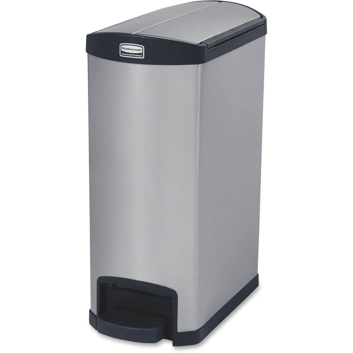 Rubbermaid Slim Jim Metal End Step Can - 13 gal Capacity - Waste Containers & Lids