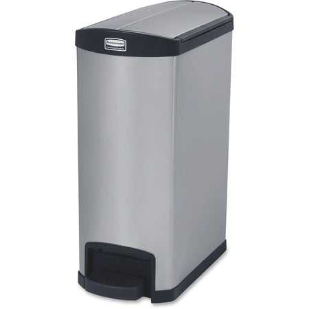 Rubbermaid Slim Jim Metal End Step Can - 13 gal Capacity - Waste Containers & Lids