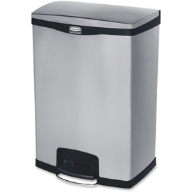 Rubbermaid Slim Jim Metal End Step Can - 24 gal Capacity - Waste Containers & Lids