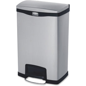 Rubbermaid Slim Jim Metal Front Step Can - 13 gal Capacity - Waste Containers & Lids