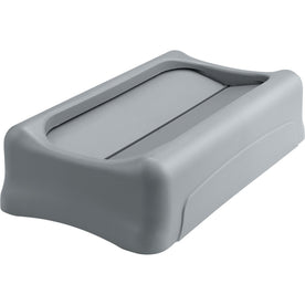 Rubbermaid Slim Jim Swing Lid Container - Gray Plastic - 4/Carton - Waste Containers & Lids
