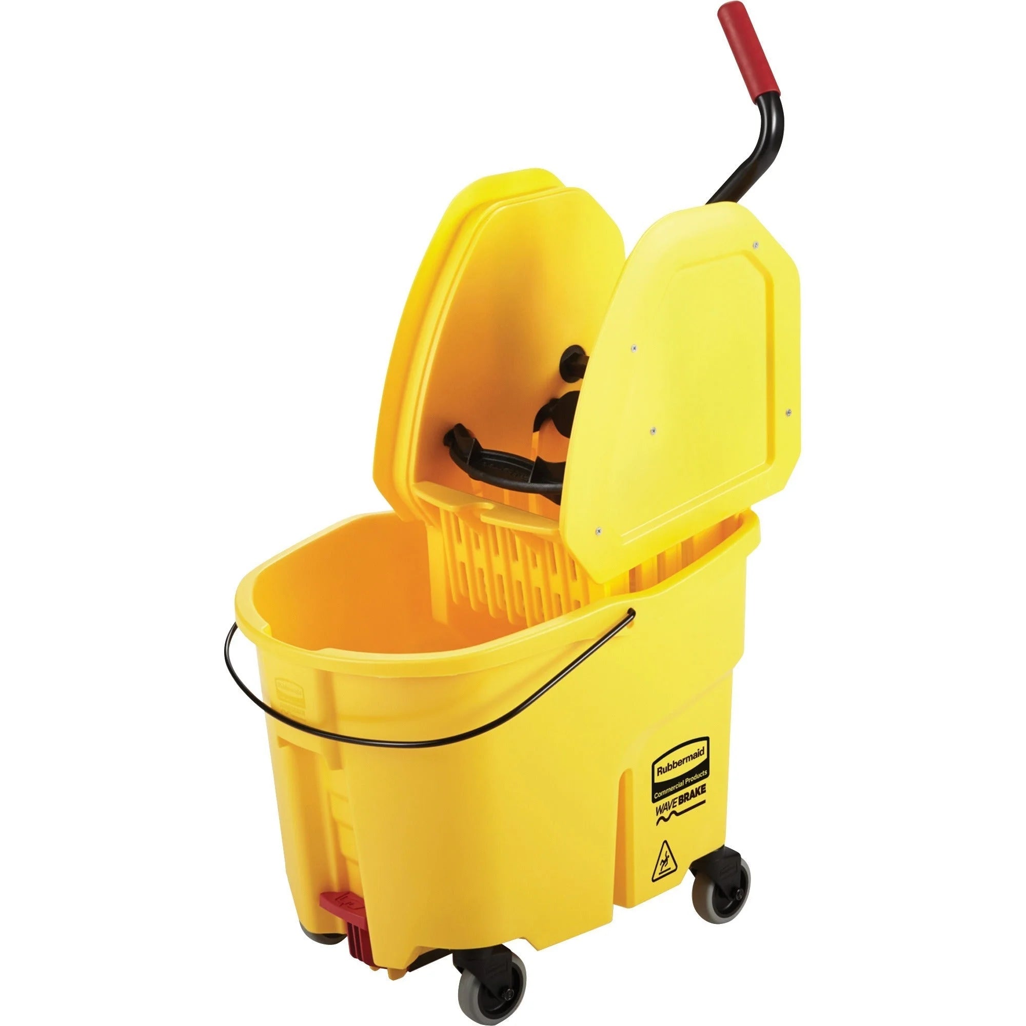 Rubbermaid WaveBrake Combo Mop Bucket - 8.75 gal - Tubular Steel & Plastic - Buckets Wringers