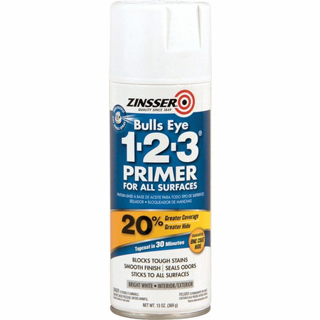 Rust-Oleum Bulls Eye 1-2-3 Water-Based Primer - White - 1 Each - Marking / Industrial Paint