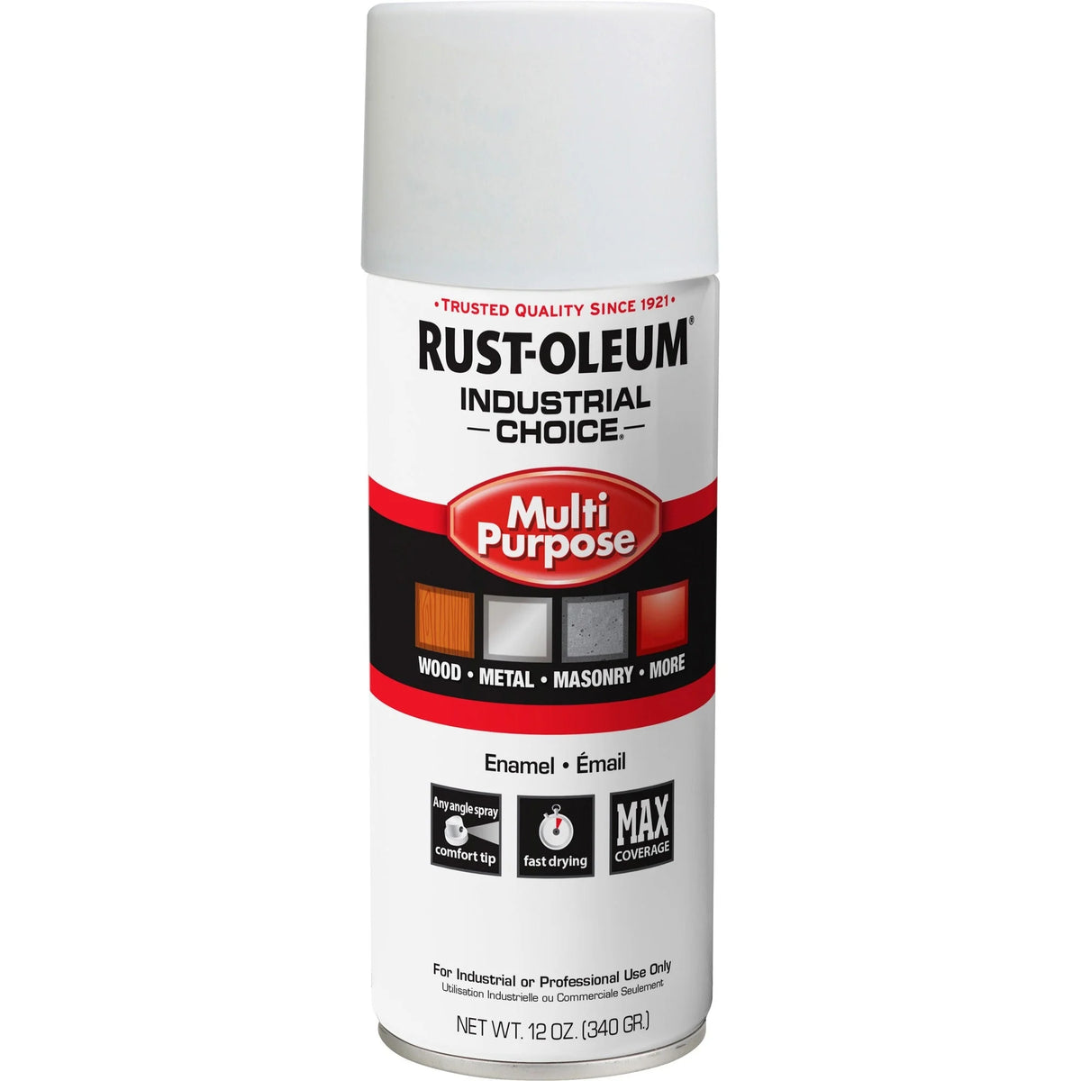 Rust-Oleum Industrial Choice Enamel Spray Paint - Gloss White - 12 fl oz - Marking