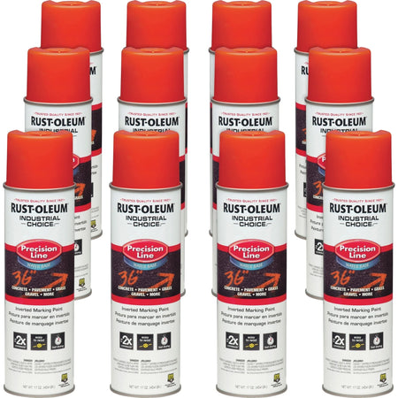 Rust-Oleum Precision Line Marking Paint - Alert Orange - 17 fl oz - 12/Carton - Industrial