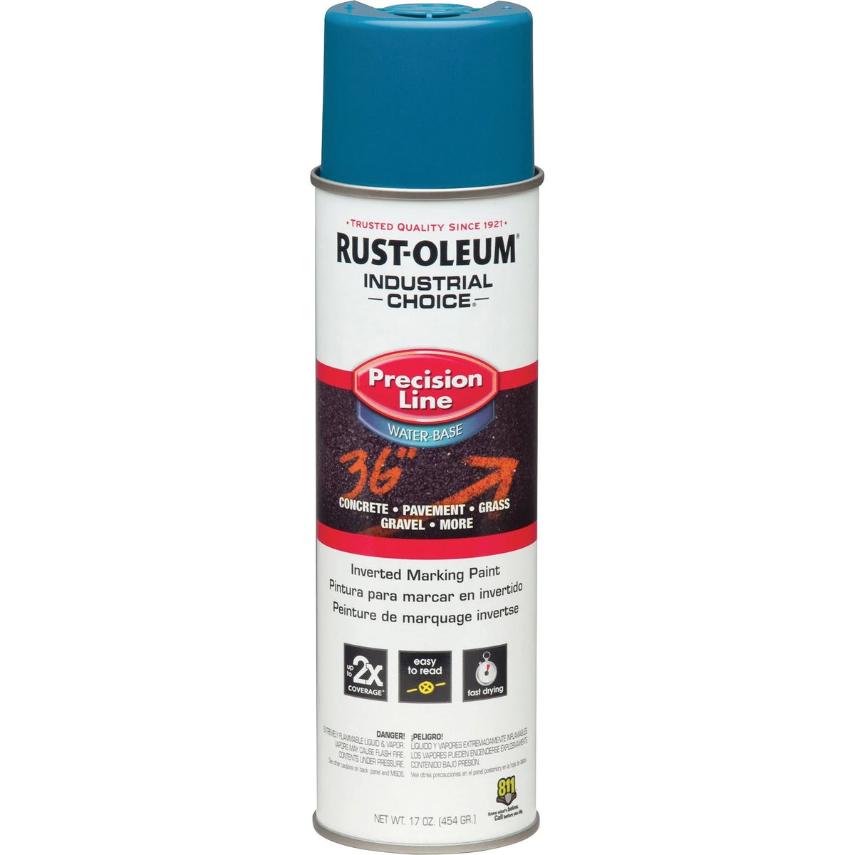 Rust-Oleum Precision Line Marking Paint - Caution Blue - 17 fl oz - Industrial