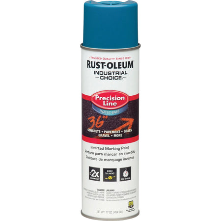 Rust-Oleum Precision Line Marking Paint - Caution Blue - 17 fl oz - Industrial