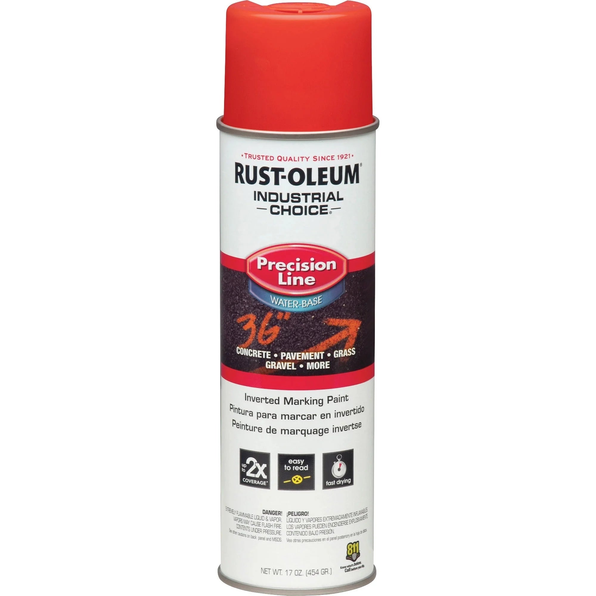Rust-Oleum Precision Line Marking Paint - Safety Red - 17 fl oz - Industrial