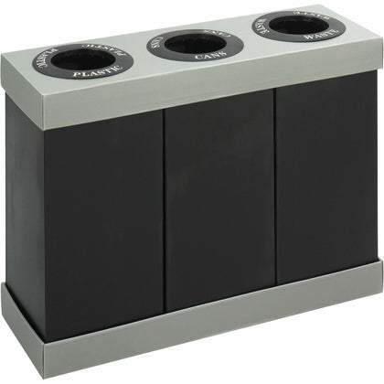 Safco At-Your-Disposal Recycling Center - 28 gal Capacity - Black - Bins