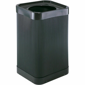 Safco At-Your-Disposal Waste Receptacle - 38 gal Capacity - Polyethylene - Black - Containers & Lids