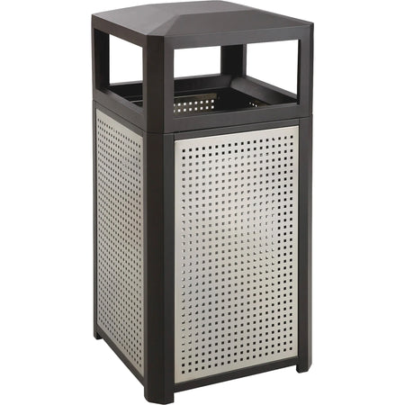 Safco Evos Series Steel Trash Can with Ash Urn - 38 gal Capacity - Waste Containers & Lids