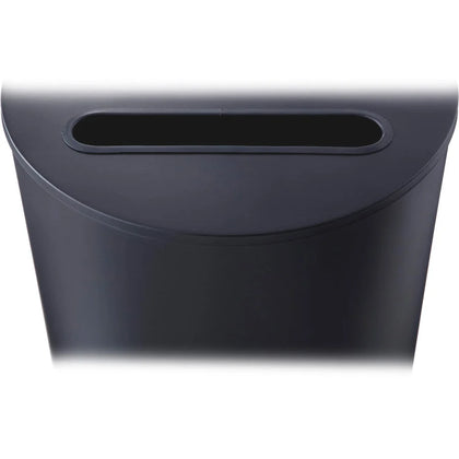 Safco Half Round Receptacle: 12.50 gal Capacity Steel-Rubber-Plastic Black - Waste Containers & Lids