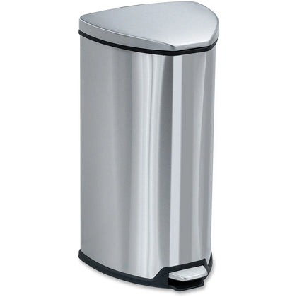 Safco Hands-free Step-on Stainless Receptacle - 7 gal Capacity - Waste Containers & Lids