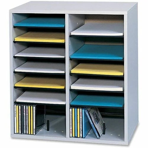 Safco Literature Organizers - Adjustable Shelves 16 Compartments - Holders/Sorters