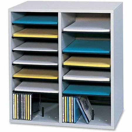 Safco Literature Organizers - Adjustable Shelves 16 Compartments - Holders/Sorters