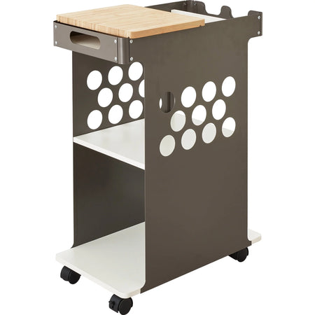 Safco Mini Rolling Storage Cart: 2-Shelf Bamboo Organizer - Carts