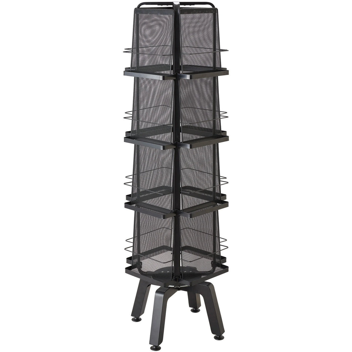 Safco Onyx Mesh Rotating Magazine Stand - 16 Pockets - Floor Display - Racks