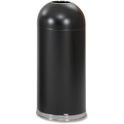 Safco Open Top Dome Waste Receptacle - 15 gal Capacity - Stainless Steel - Containers & Lids