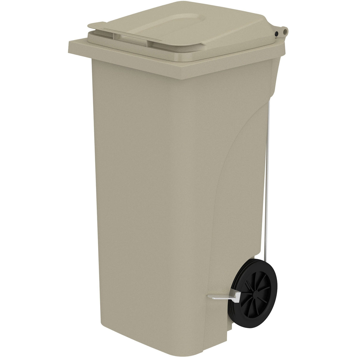 Safco Plastic Step-On Receptacle: 32 gal Capacity Easy to Clean & Mobile - Waste Containers Lids