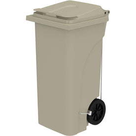 Safco Plastic Step-On Receptacle: 32 gal Capacity Easy to Clean & Mobile - Waste Containers Lids