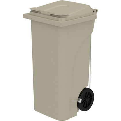 Safco Plastic Step-On Receptacle: 32 gal Capacity Easy to Clean & Mobile - Waste Containers Lids