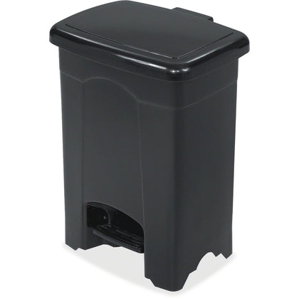Safco Plastic Step-on Receptacle - 4 Gallon Capacity - Black - Waste Containers & Lids