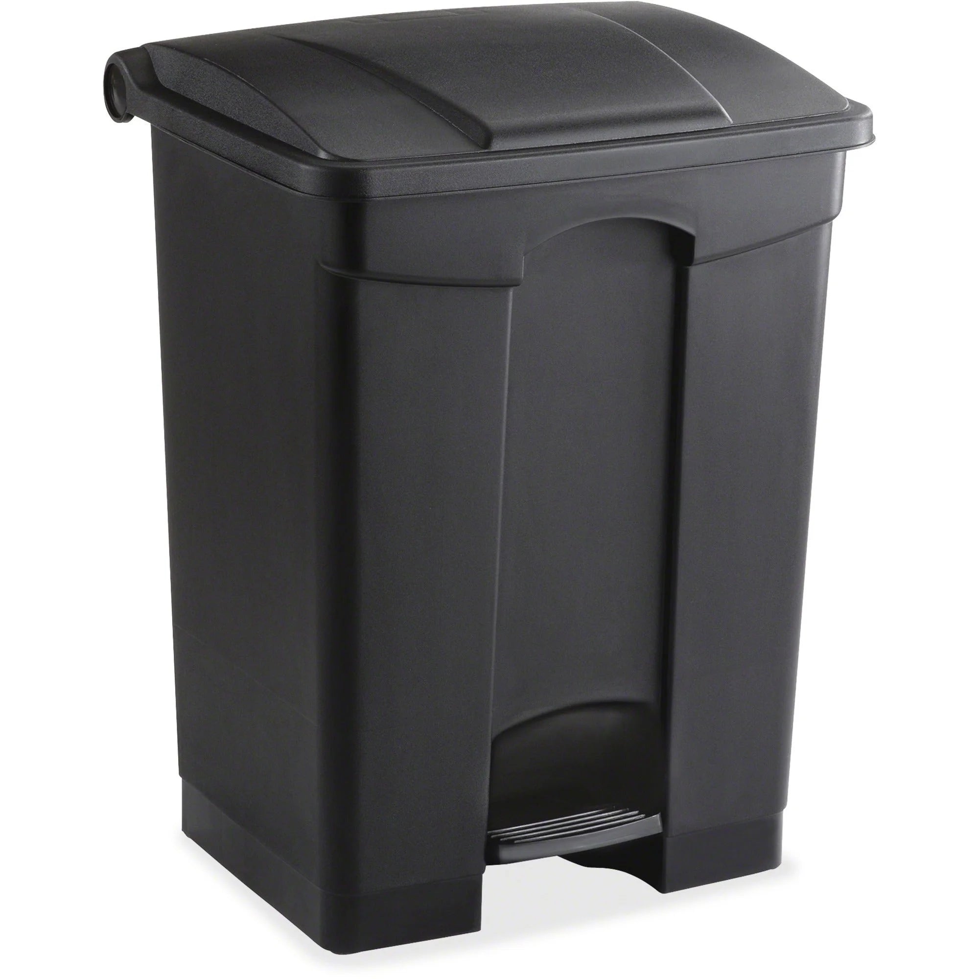 Safco Plastic Step-on Waste Receptacle - 17 gal Capacity - Black - Containers & Lids