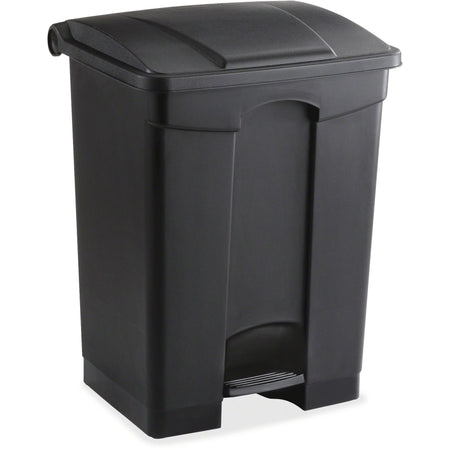 Safco Plastic Step-on Waste Receptacle - 17 gal Capacity - Black - Containers & Lids